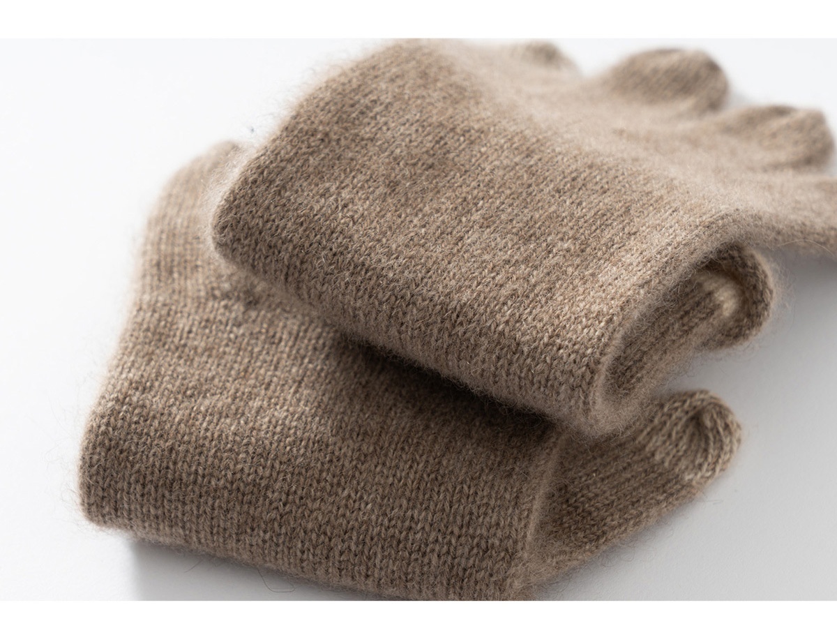 Cashmere Women's Knit Touchscreen Gloves with Bow Accent