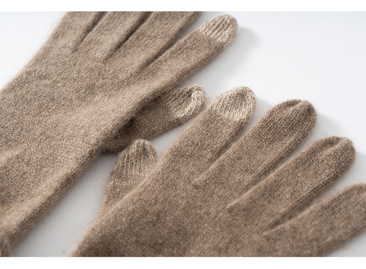 Cashmere Women's Knit Touchscreen Gloves with Bow Accent