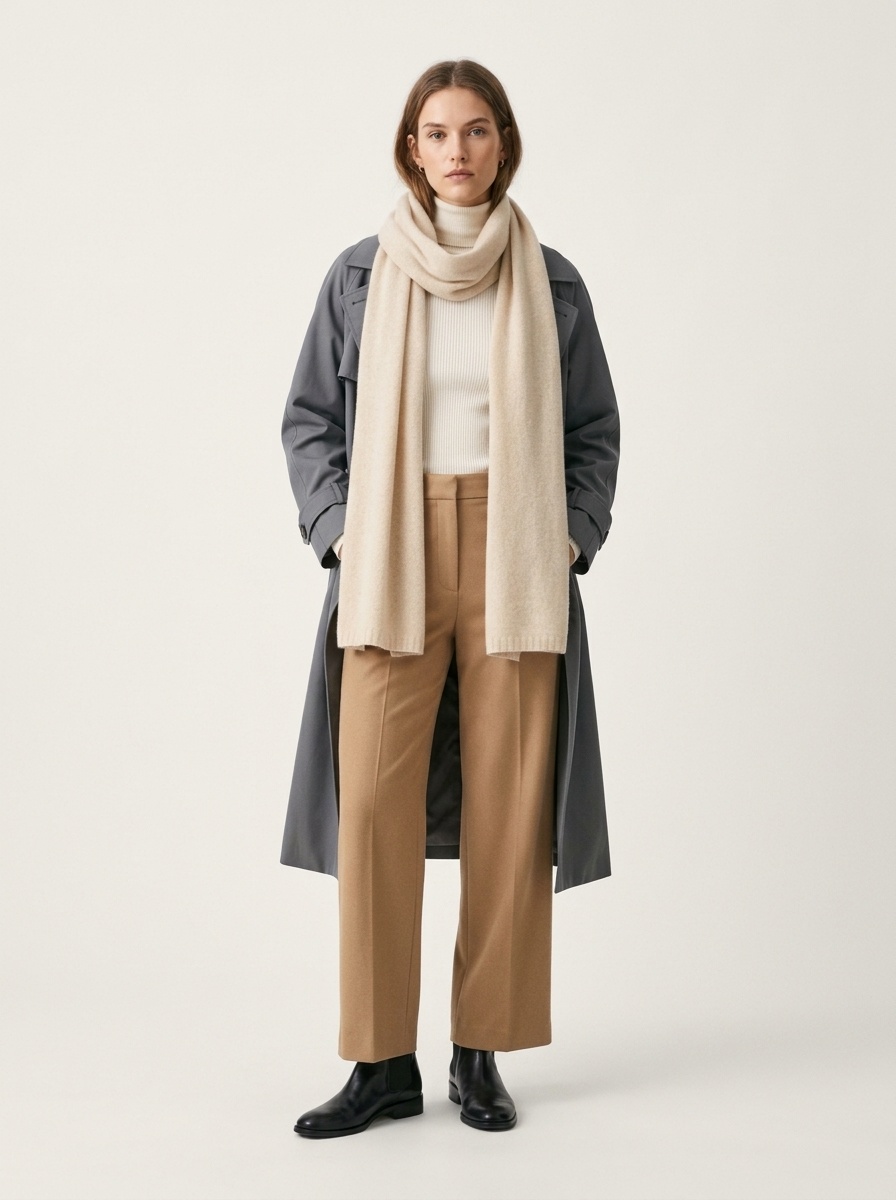 Cashmere Solid Color Knit Shawl Wrap Scarf