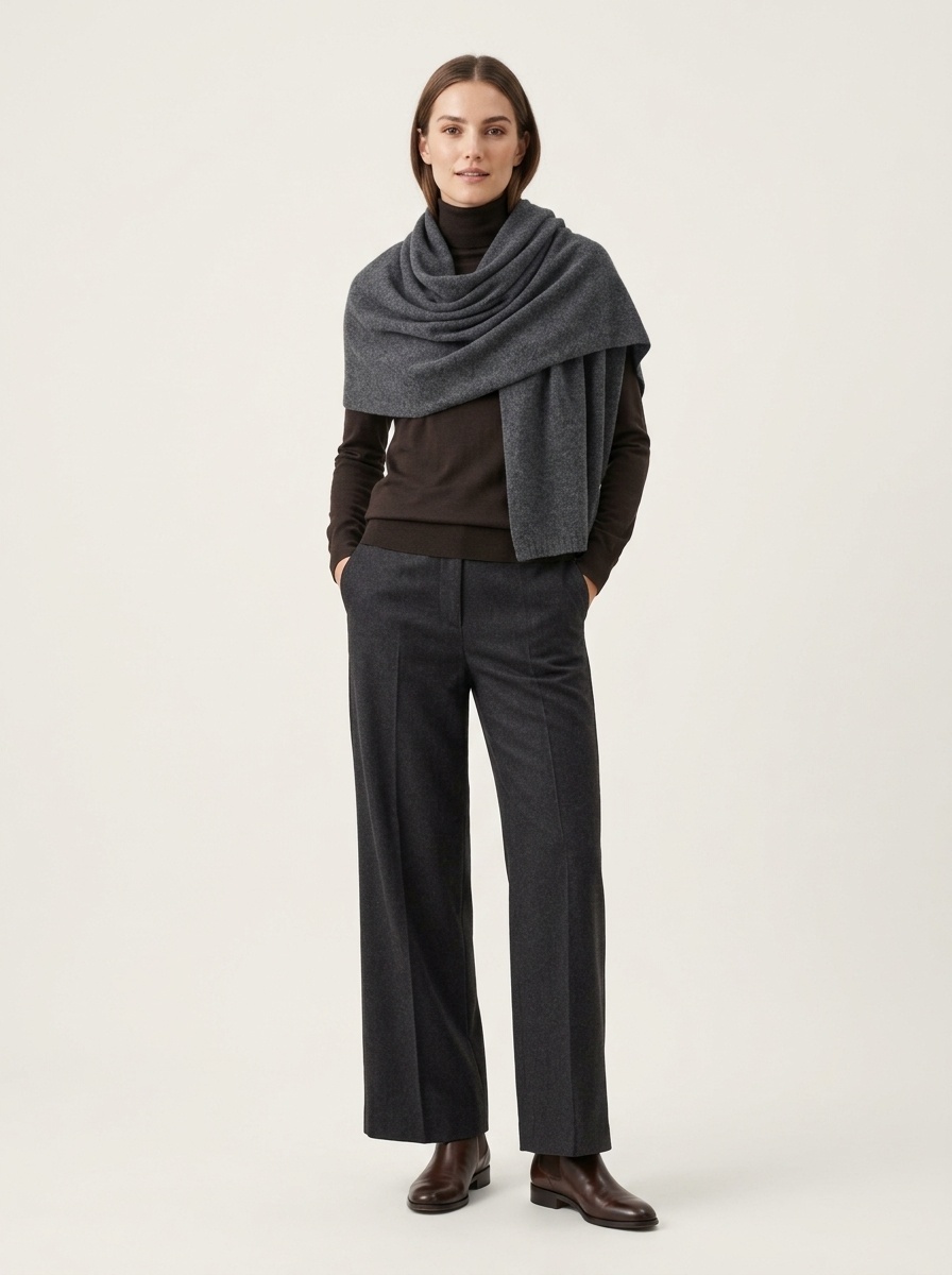 Cashmere Solid Color Knit Shawl Wrap Scarf