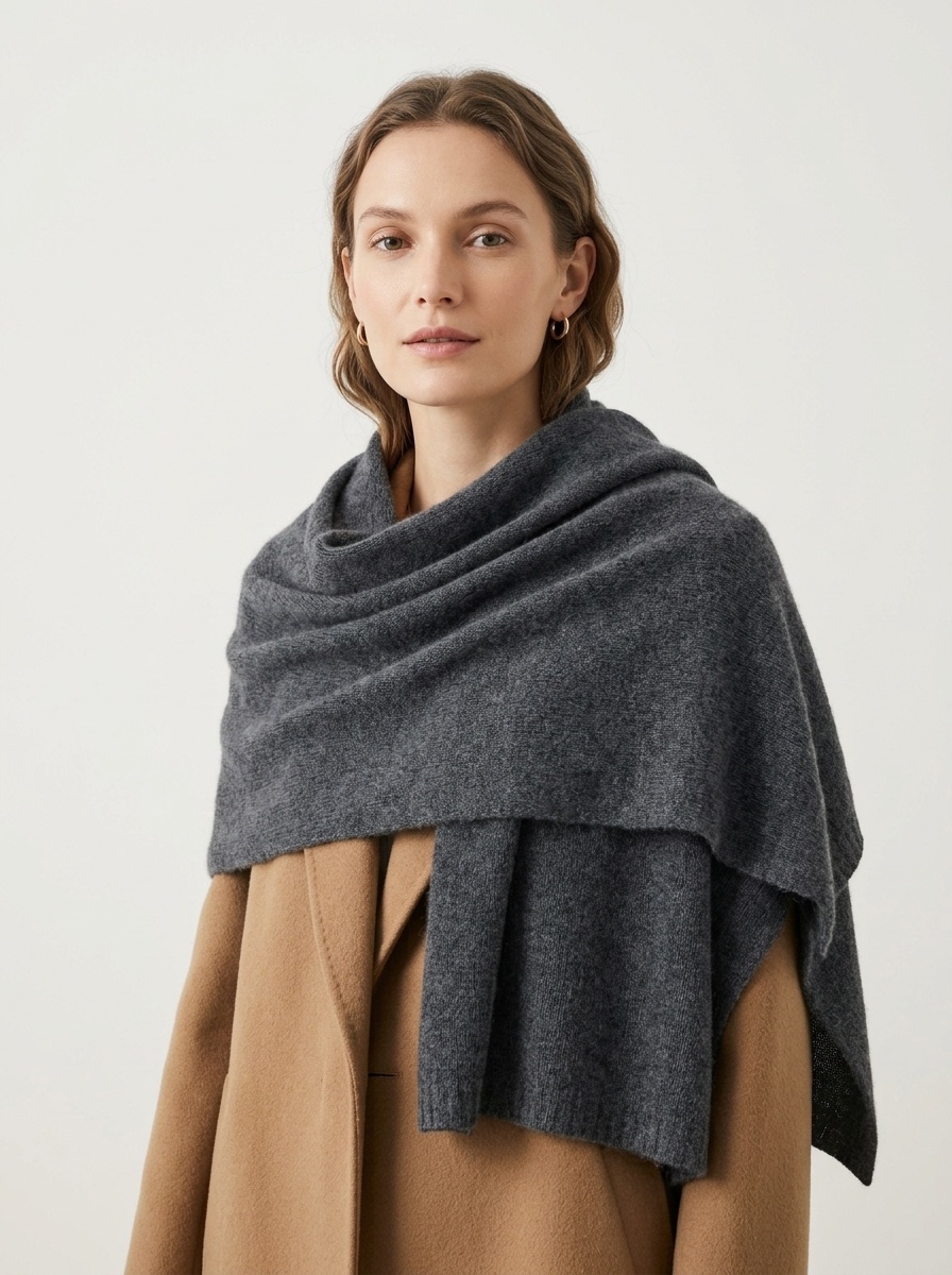 Cashmere Solid Color Knit Shawl Wrap Scarf
