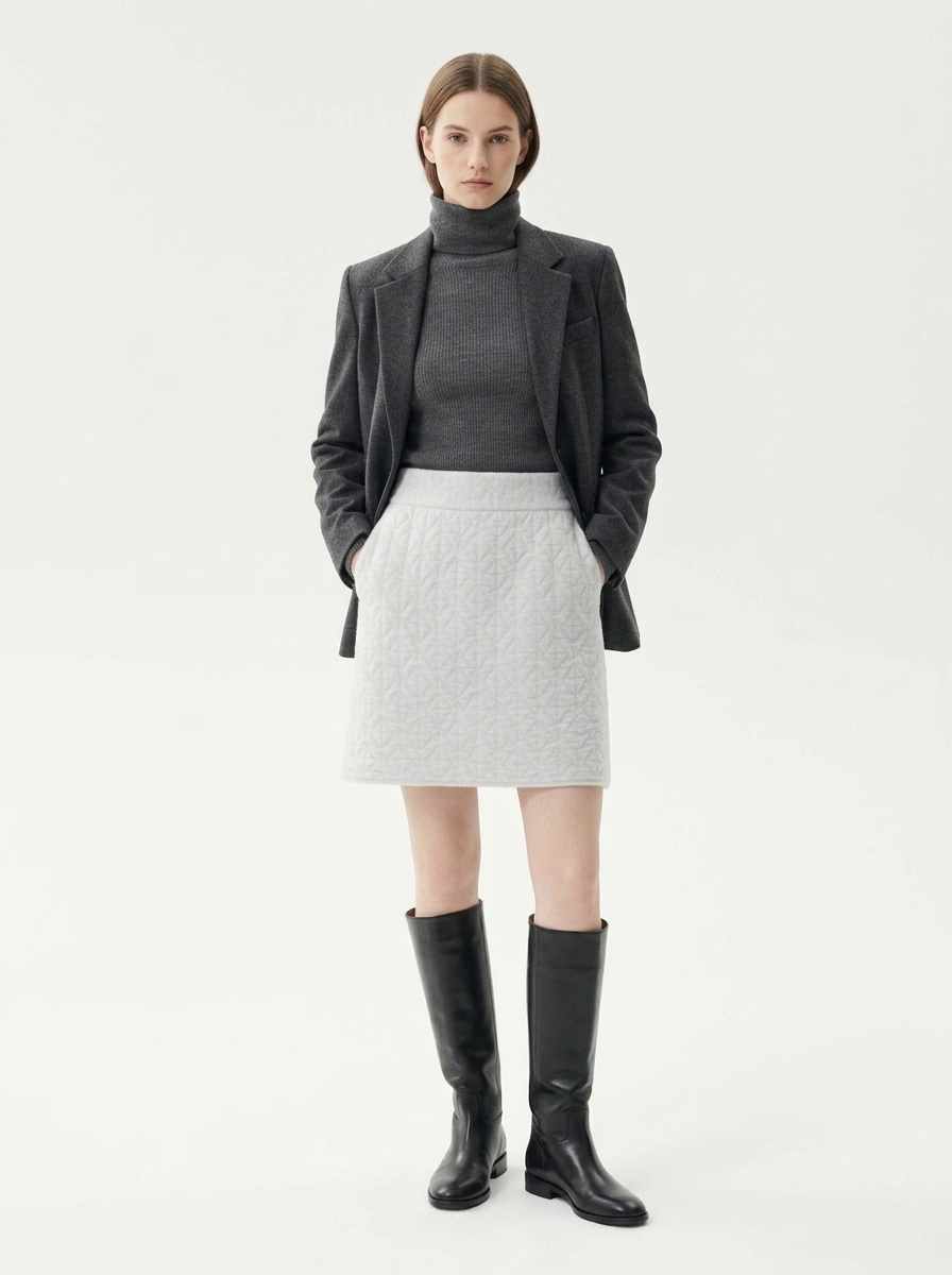 Cashmere Women's Textured Knit Mini A-Line Skirt