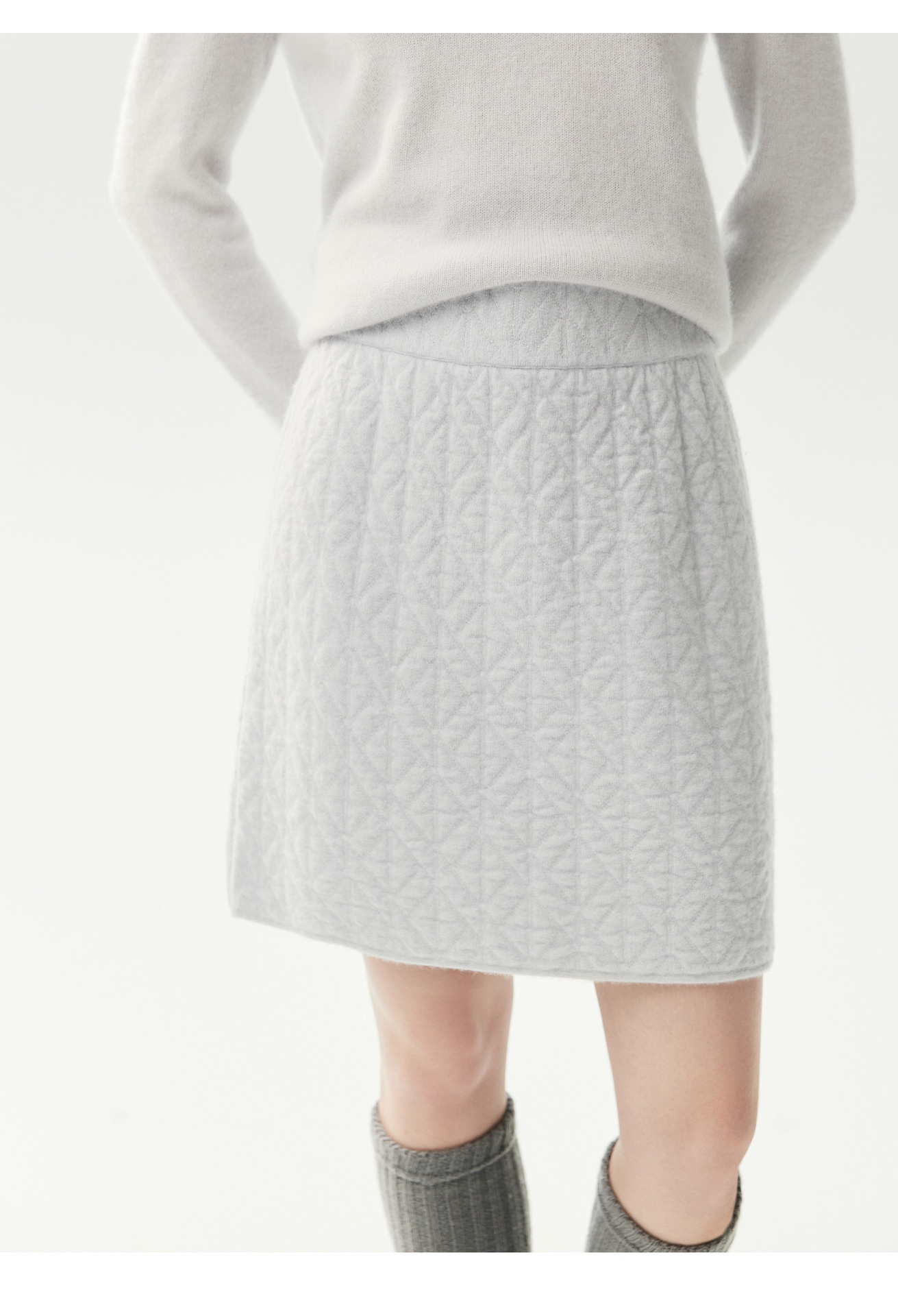 Cashmere Women's Textured Knit Mini A-Line Skirt