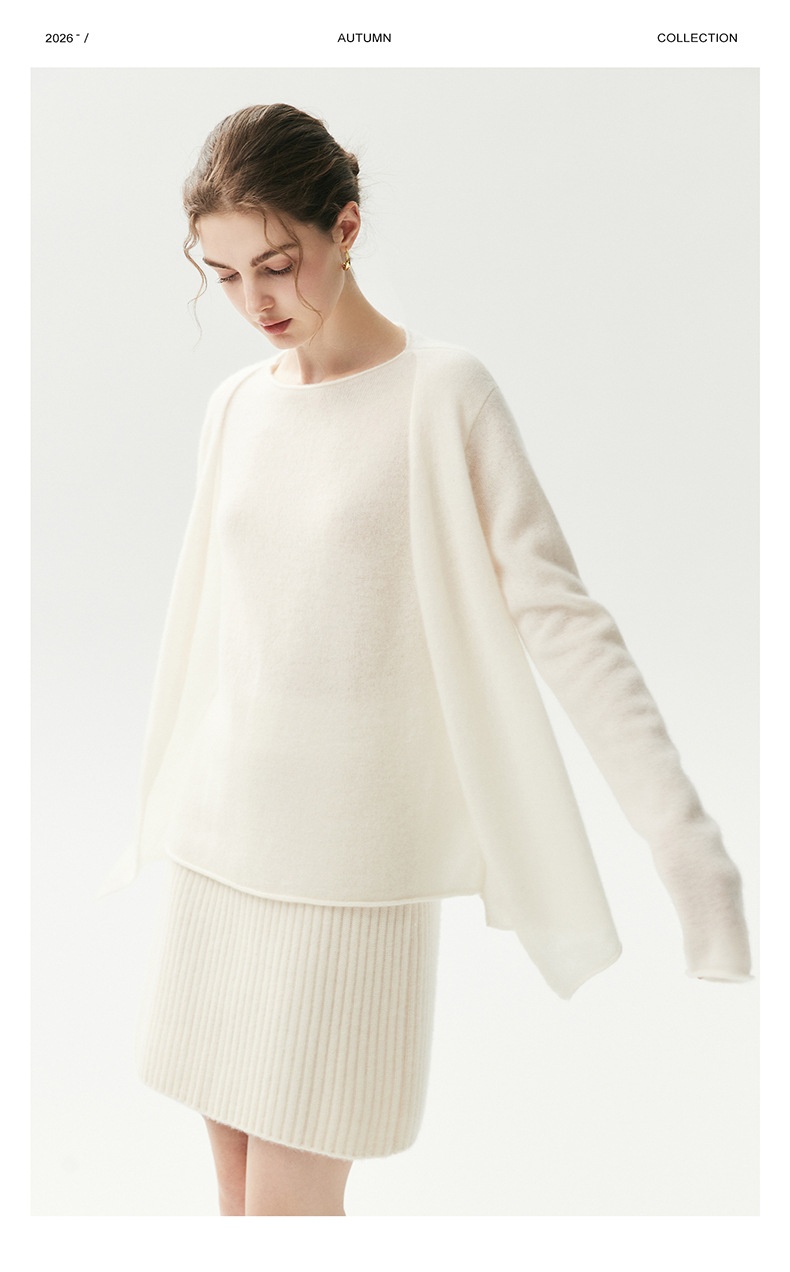 Cashmere Women's High Waist Ribbed Knit Cashmere Mini Skirt
