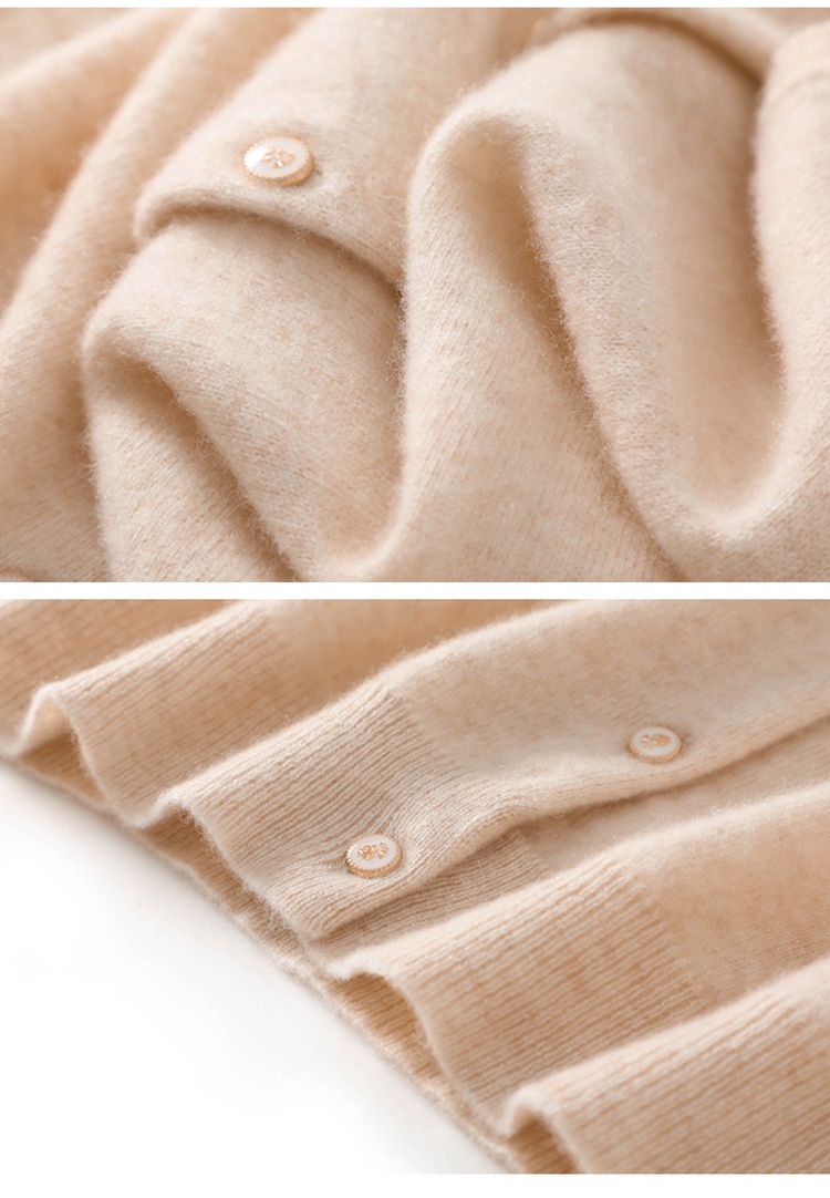 Cashmere Women's Crewneck Button-Down Cashmere Knit Cardigan