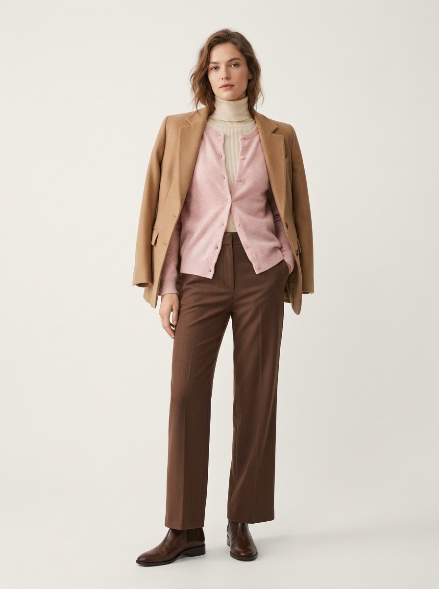 Cashmere Women's Crewneck Button-Down Cashmere Knit Cardigan