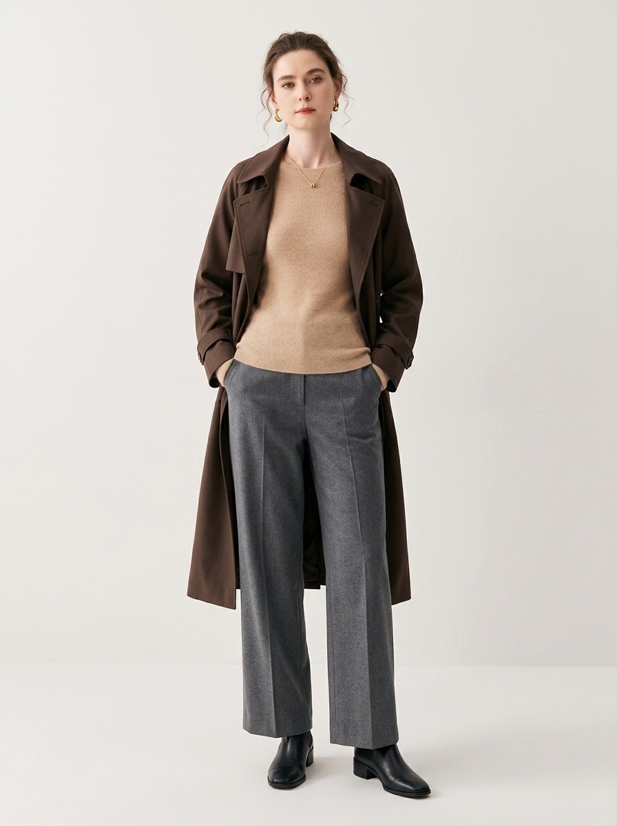Cashmere Women's Crewneck Ribbed Long Sleeve Knit Sweater