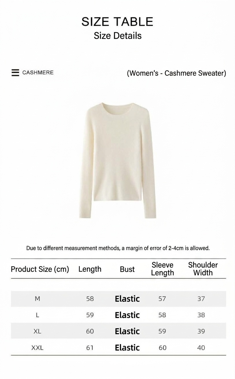 Cashmere Women's Crewneck Ribbed Long Sleeve Knit Sweater