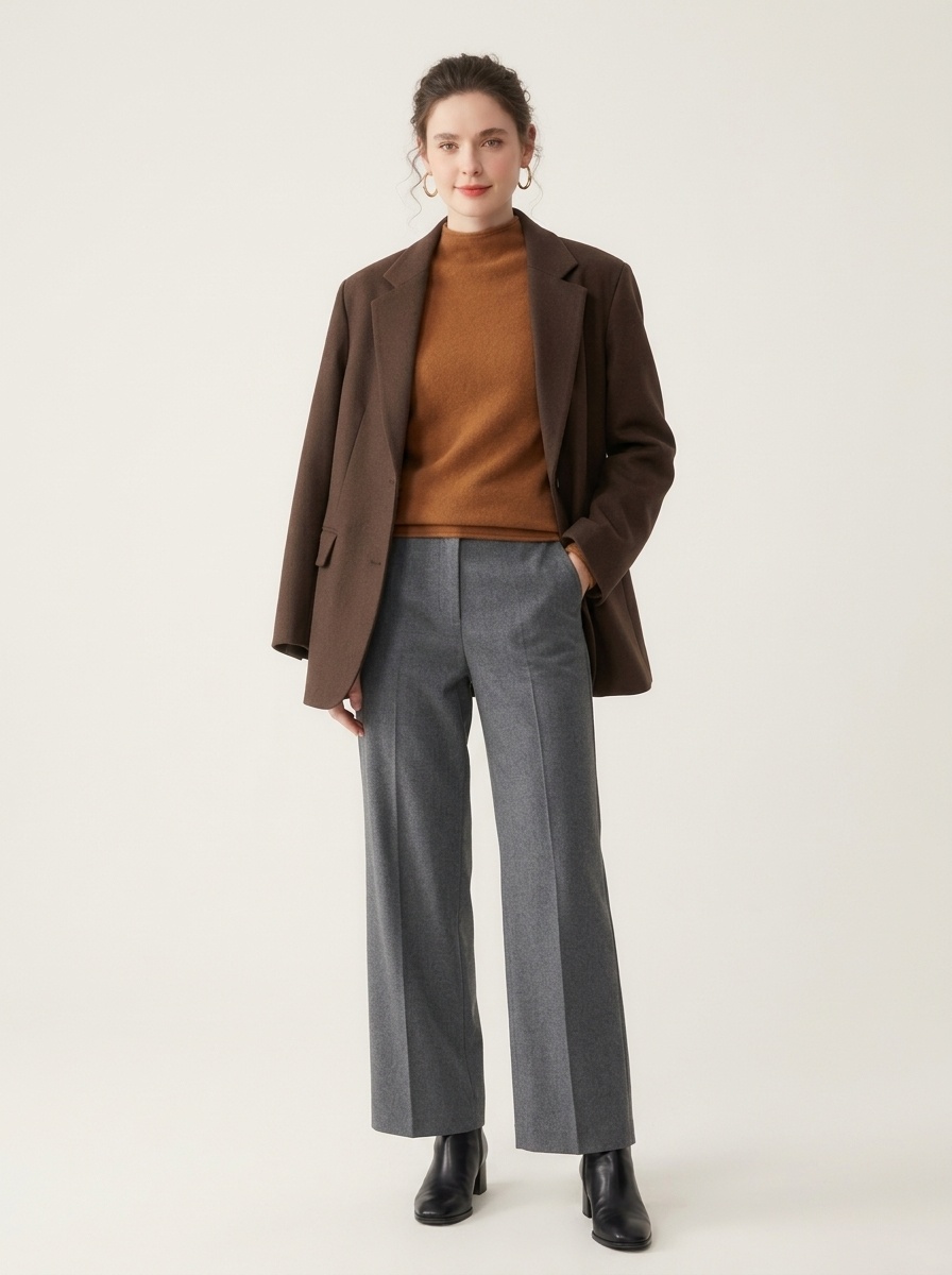 Cashmere Women's Mock Neck Cashmere Knit Long Sleeve Sweater