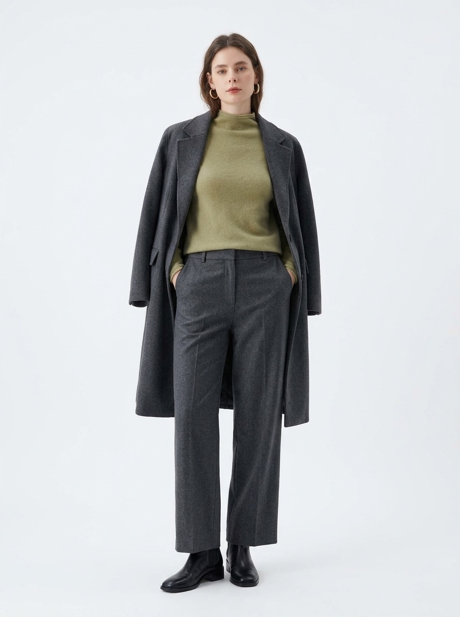 Cashmere Women's Mock Neck Cashmere Knit Long Sleeve Sweater
