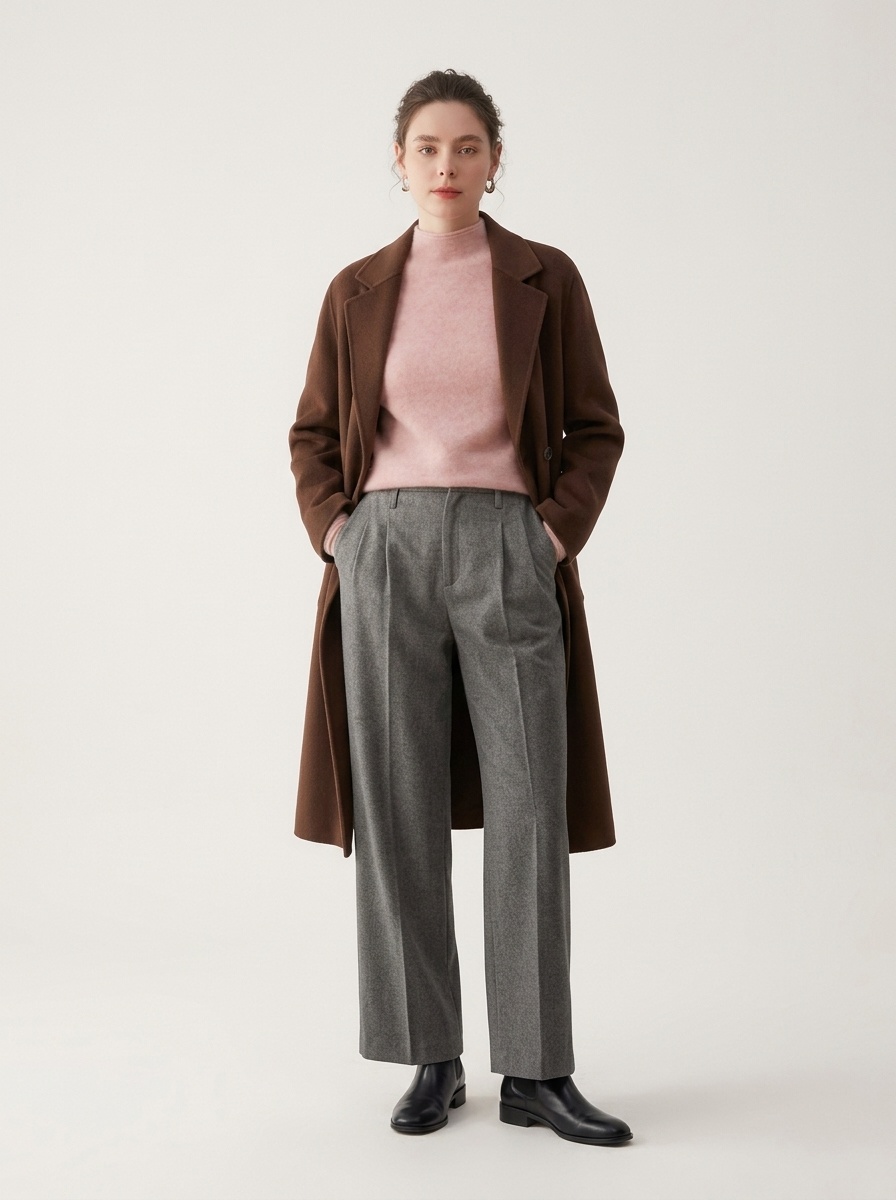 Cashmere Women's Mock Neck Cashmere Knit Long Sleeve Sweater