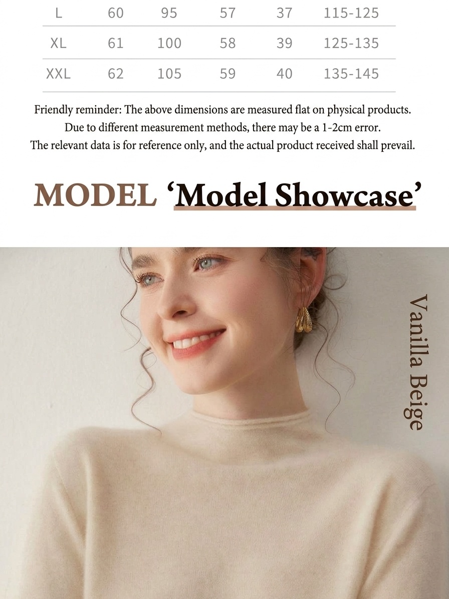 Cashmere Women's Mock Neck Cashmere Knit Long Sleeve Sweater