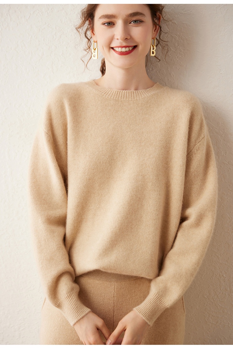 Cashmere Women's Crewneck Cashmere Knit Pullover Sweater