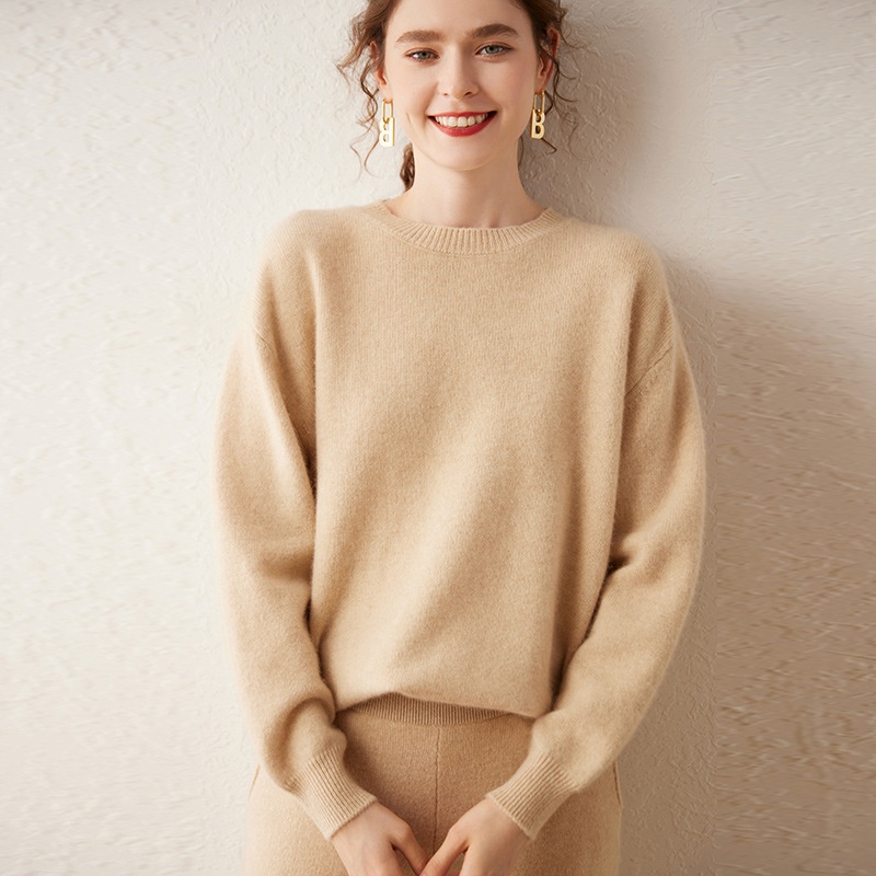 Cashmere Women's Crewneck Cashmere Knit Pullover Sweater