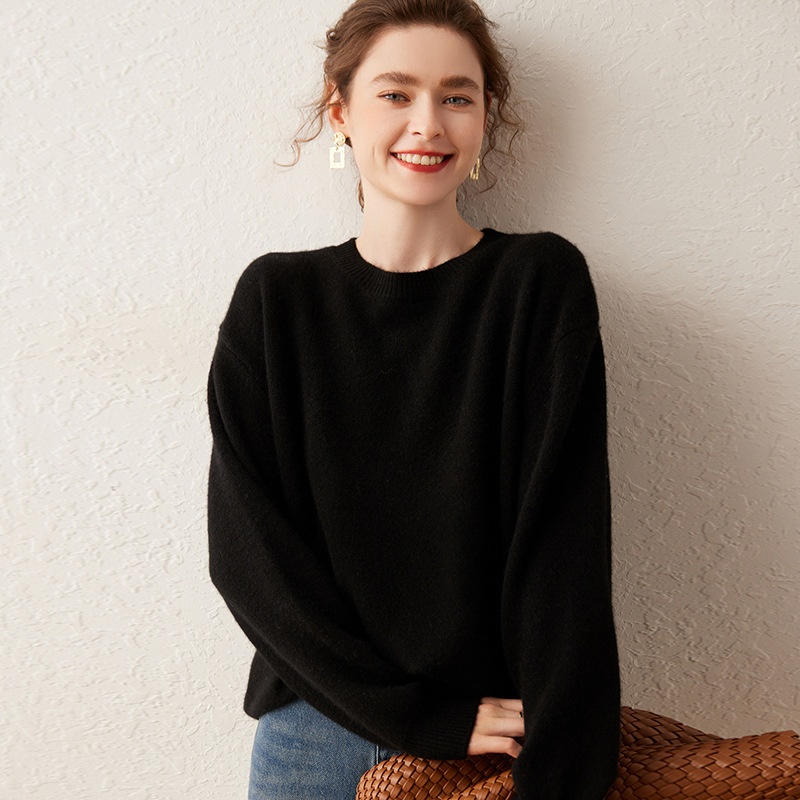Cashmere Women's Crewneck Cashmere Knit Pullover Sweater