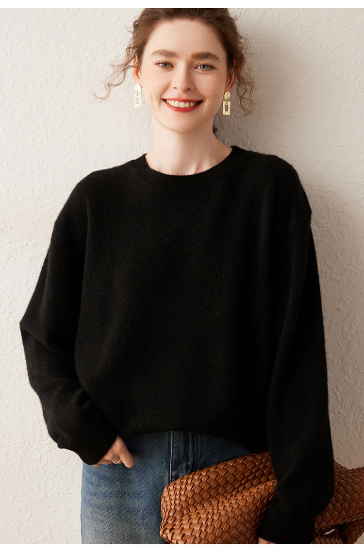 Cashmere Women's Crewneck Cashmere Knit Pullover Sweater