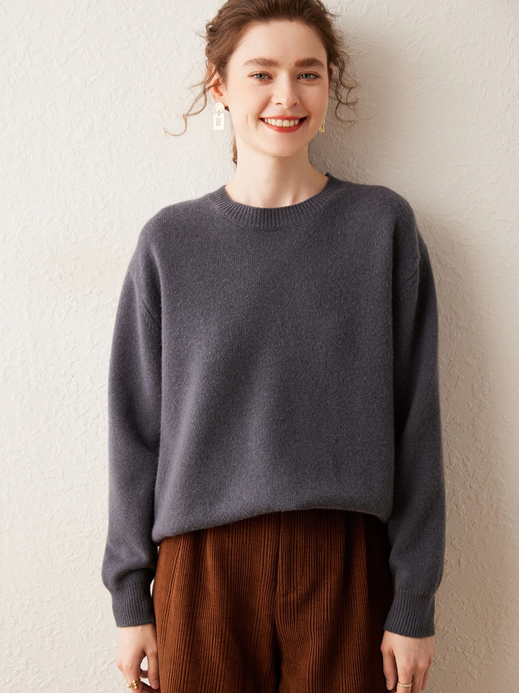 Cashmere Women's Crewneck Cashmere Knit Pullover Sweater