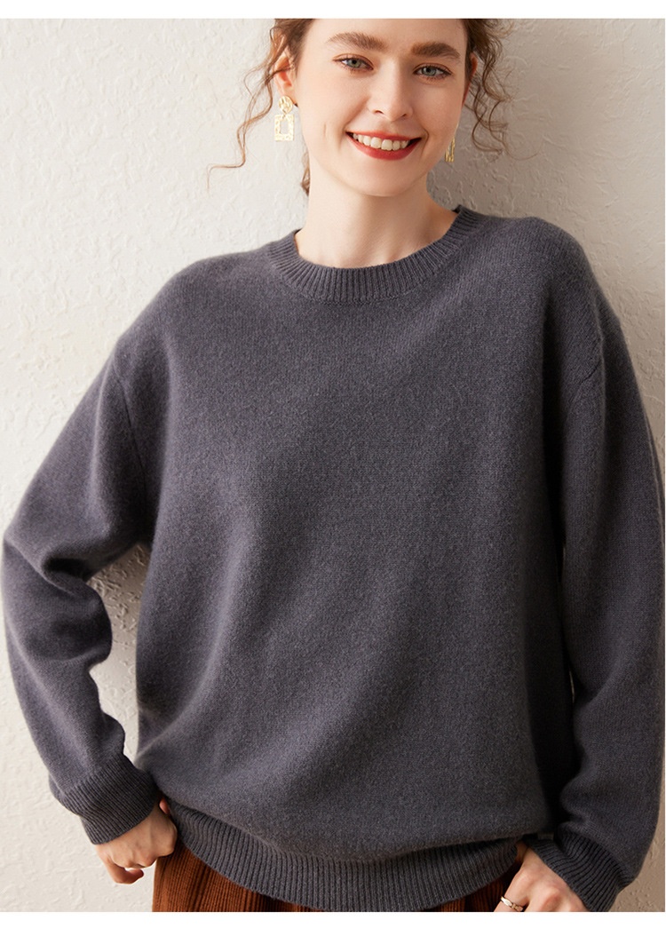 Cashmere Women's Crewneck Cashmere Knit Pullover Sweater