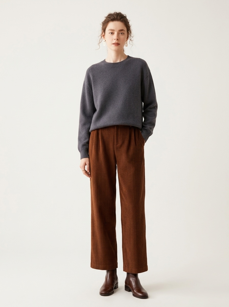 Cashmere Women's Crewneck Cashmere Knit Pullover Sweater
