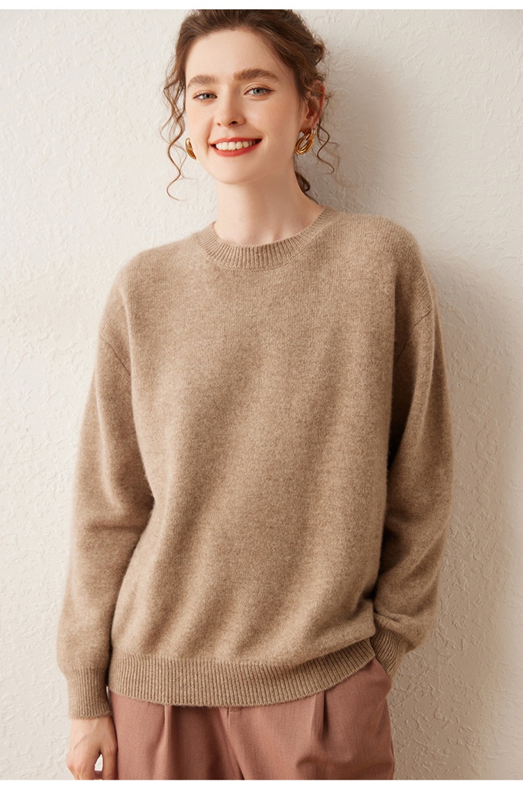 Cashmere Women's Crewneck Cashmere Knit Pullover Sweater