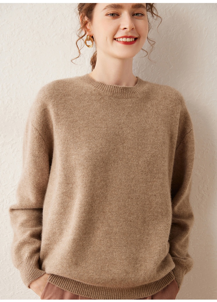 Cashmere Women's Crewneck Cashmere Knit Pullover Sweater