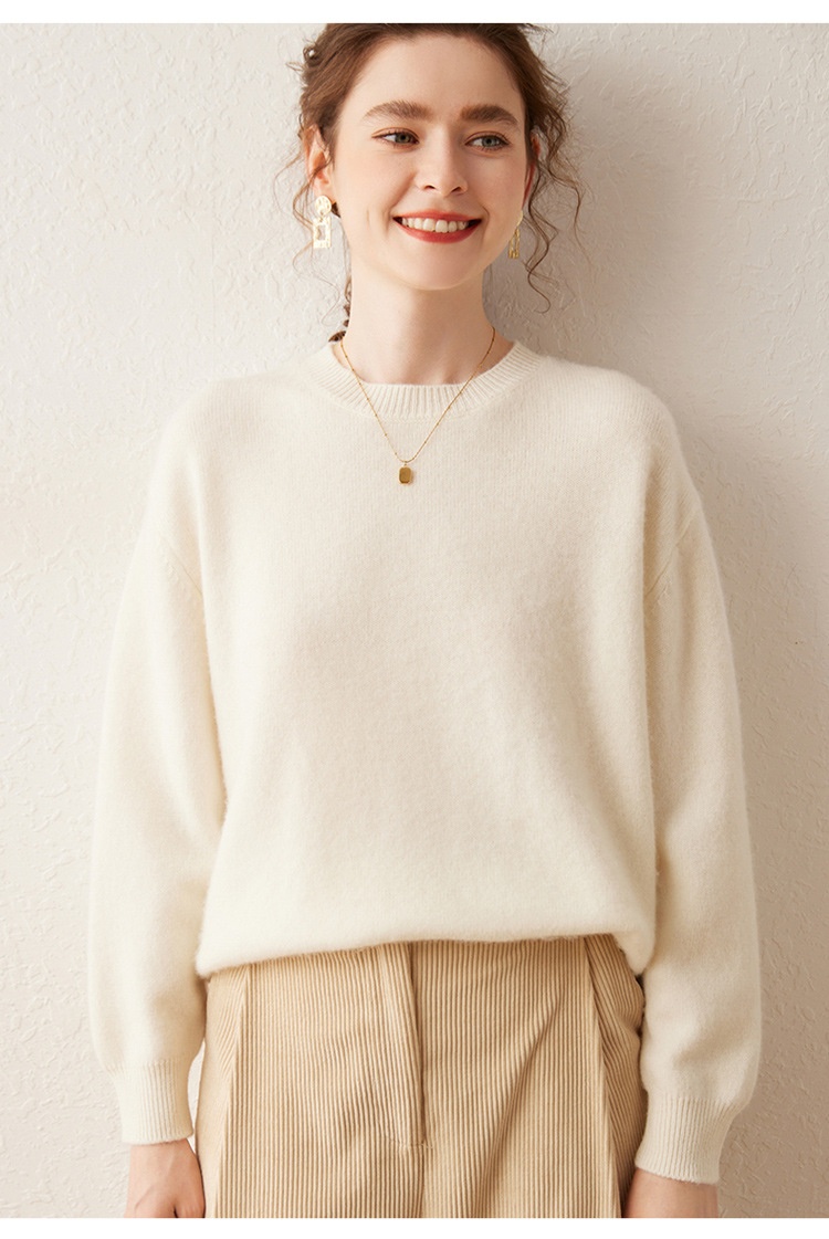 Cashmere Women's Crewneck Cashmere Knit Pullover Sweater