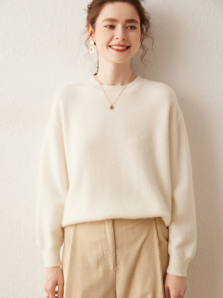 Cashmere Women's Crewneck Cashmere Knit Pullover Sweater