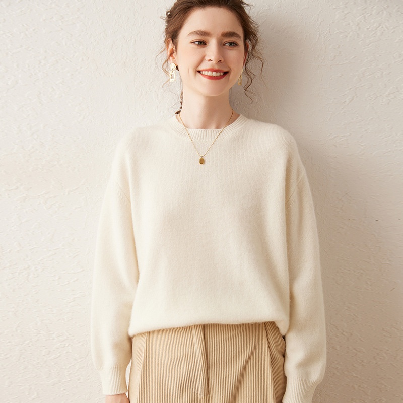 Cashmere Women's Crewneck Cashmere Knit Pullover Sweater