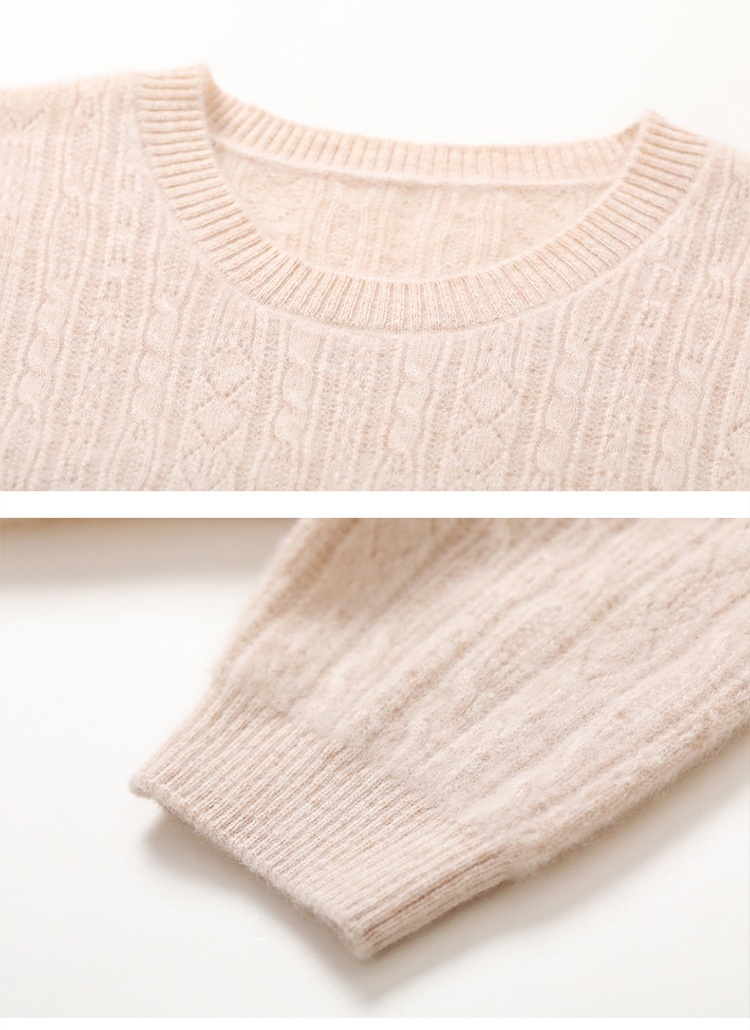 Cashmere Women's Short Sleeve Cable Knit Crewneck Sweater