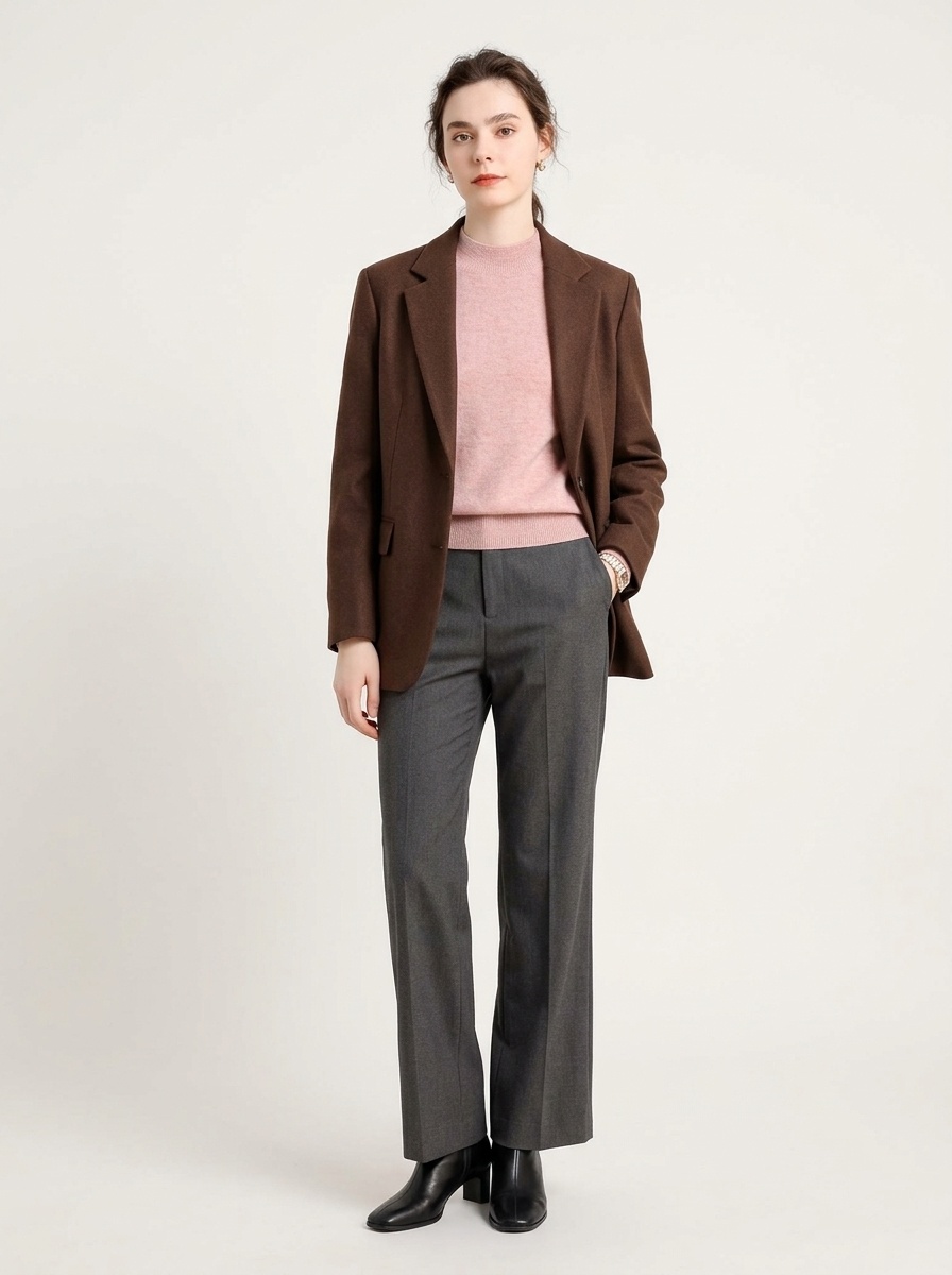 Cashmere Women's Mock Neck Long Sleeve Knit Sweater Pullover