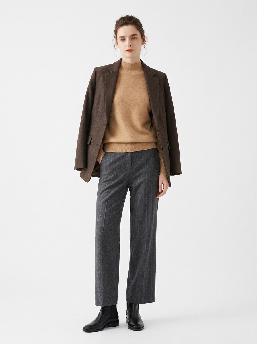 Cashmere Women's Mock Neck Long Sleeve Knit Sweater