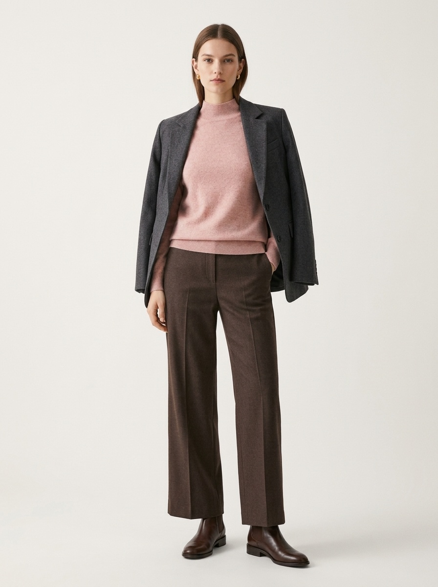 Cashmere Women's Mock Neck Long Sleeve Knit Sweater