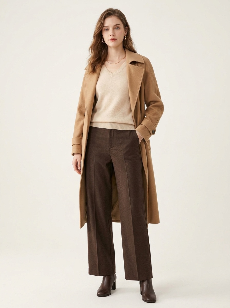 Cashmere Women's V-Neck Long Sleeve Cashmere Knit Sweater