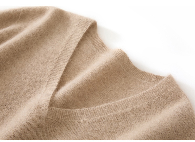 Cashmere Women's V-Neck Long Sleeve Cashmere Knit Sweater
