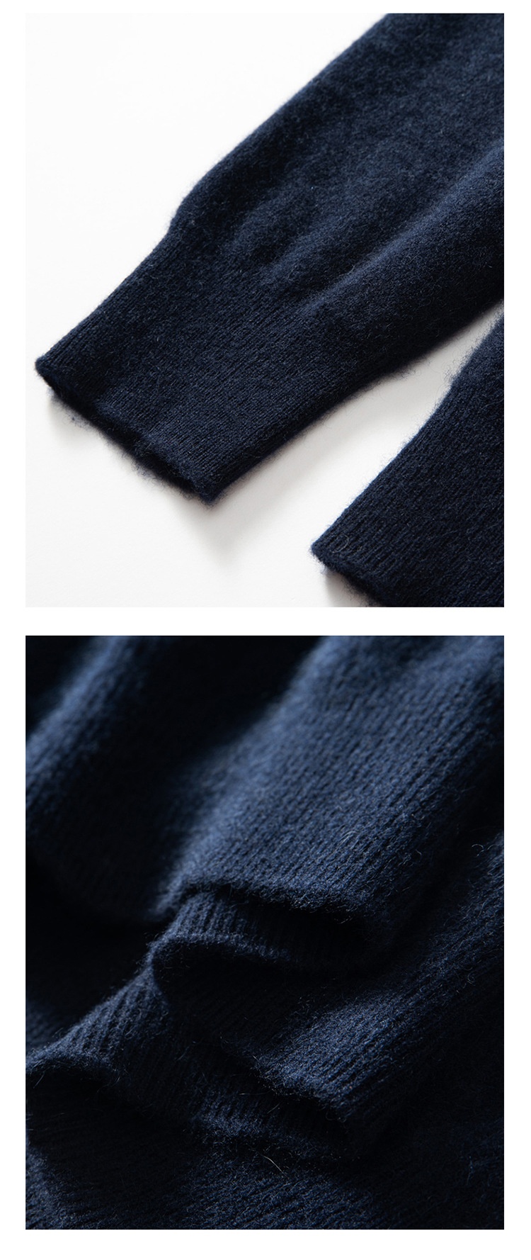 Jersey de punto clásico de cuello en V para hombre de cachemira