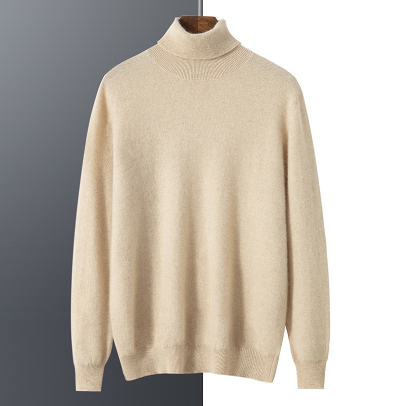 Jersey de punto de cuello alto de cachemira para hombre