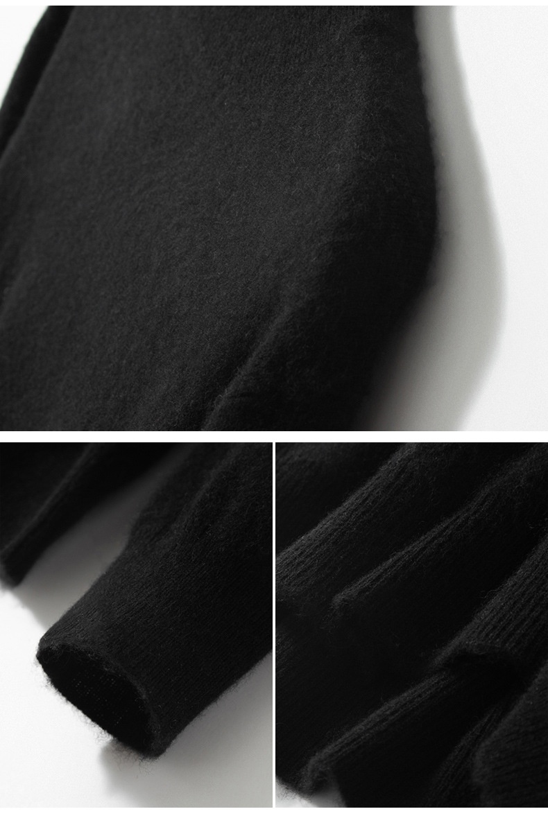 Jersey de punto de cuello alto de cachemira para hombre