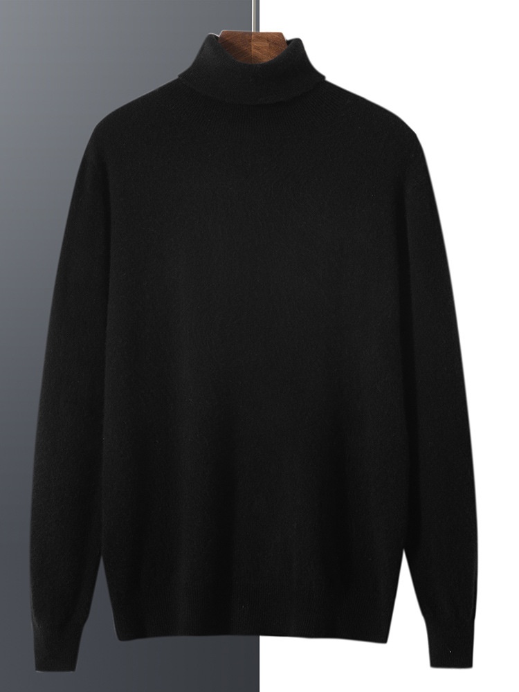 Jersey de punto de cuello alto de cachemira para hombre