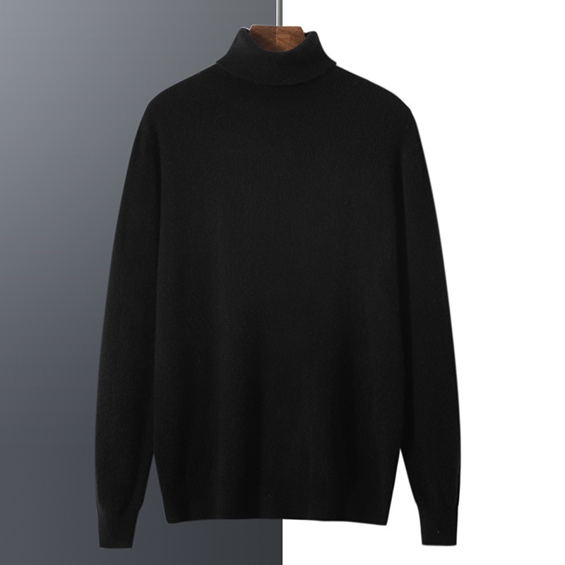 Jersey de punto de cuello alto de cachemira para hombre