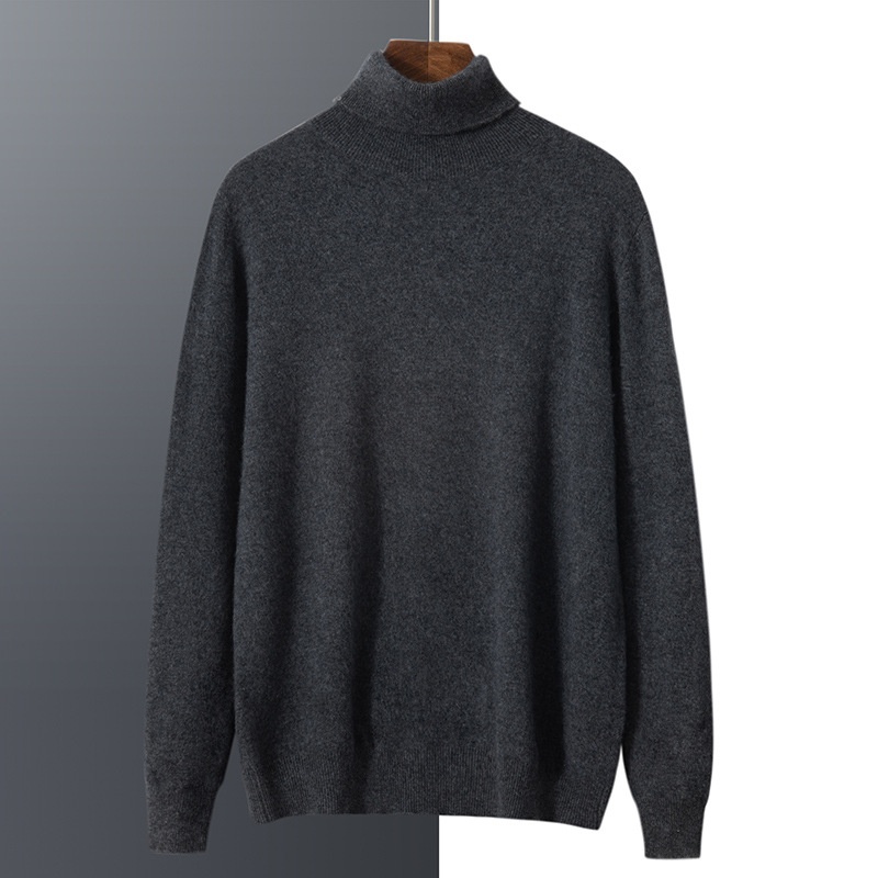 Jersey de punto de cuello alto de cachemira para hombre