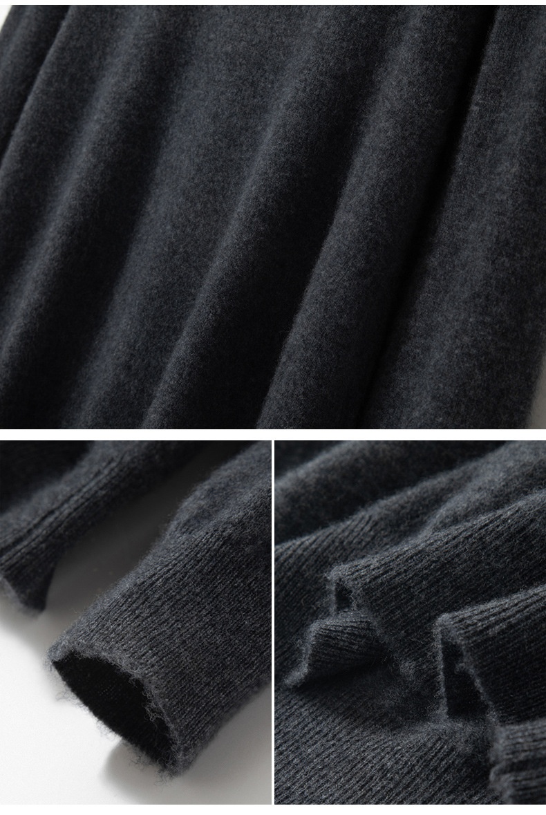 Jersey de punto de cuello alto de cachemira para hombre
