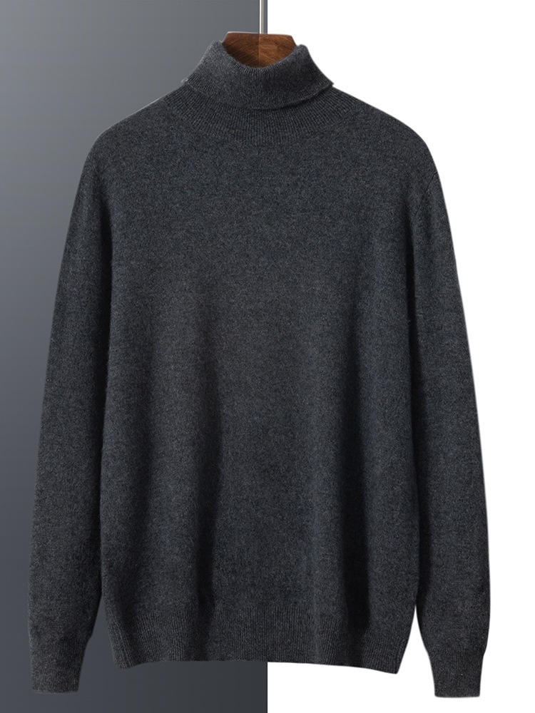 Jersey de punto de cuello alto de cachemira para hombre