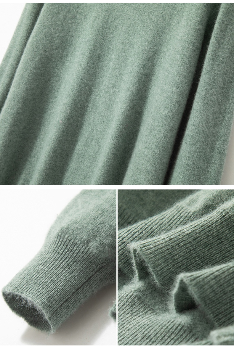 Jersey de punto de cuello alto de cachemira para hombre