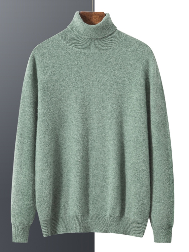 Jersey de punto de cuello alto de cachemira para hombre