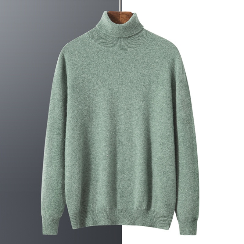 Jersey de punto de cuello alto de cachemira para hombre