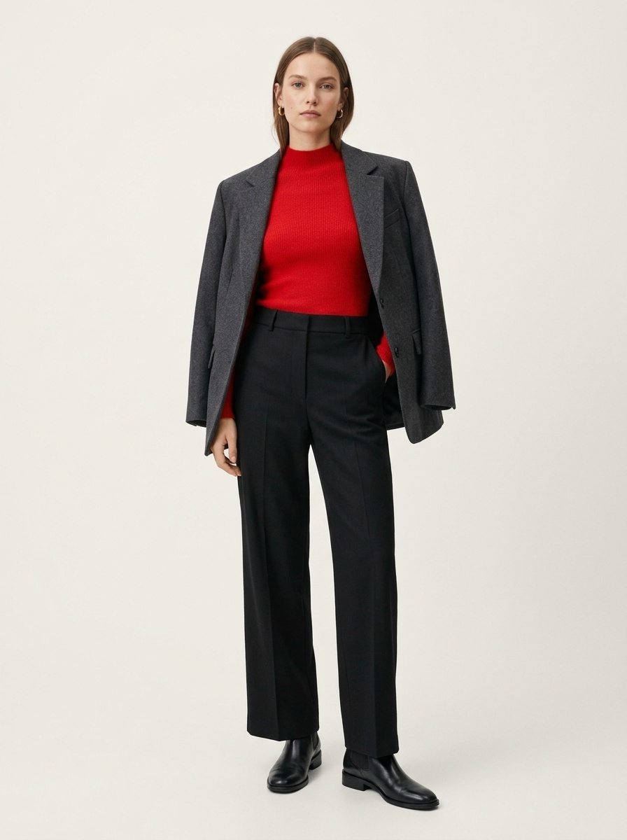 Women's Ribbed Mock Turtleneck Knit Sweater