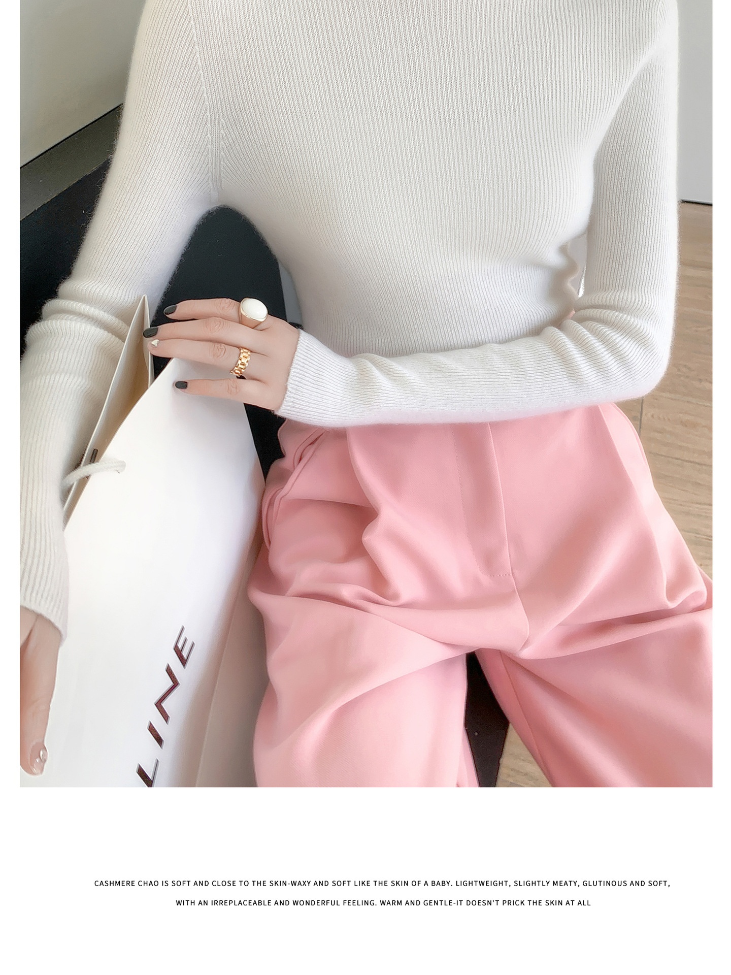 Women's Ribbed Mock Turtleneck Knit Sweater