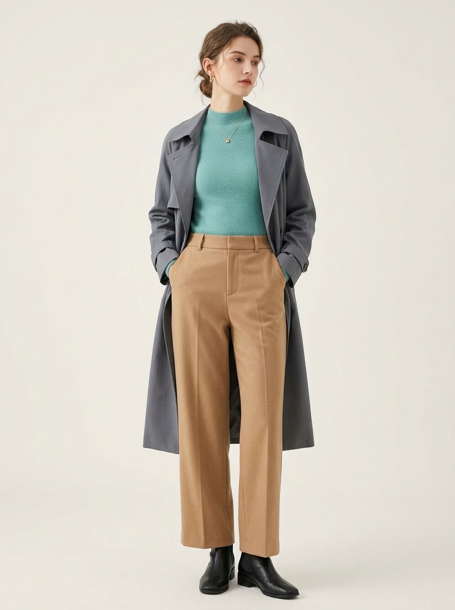 Women's Mock Neck Ribbed Knit Long Sleeve Sweater