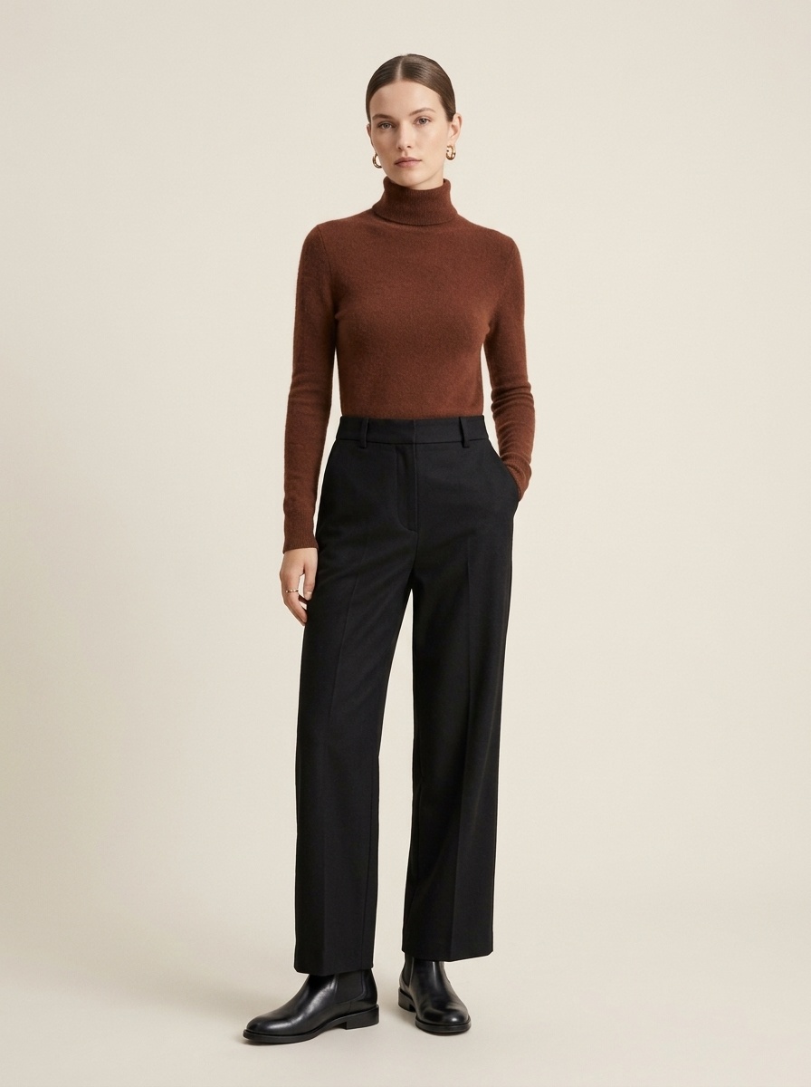 Women's Ribbed Knit Turtleneck Sweater