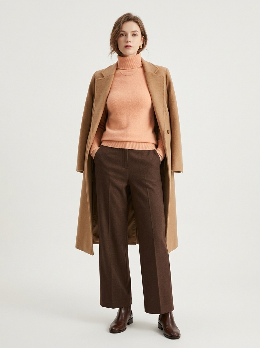Women Ribbed Turtleneck Long Sleeve Knit Sweater